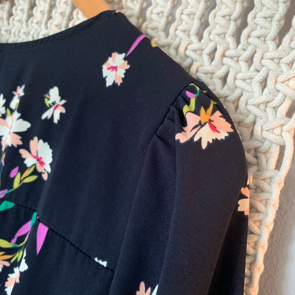 Gilli 3/4 Sleeve Wrap V-Neck Navy Floral Playsuit - Picture 8 of 12